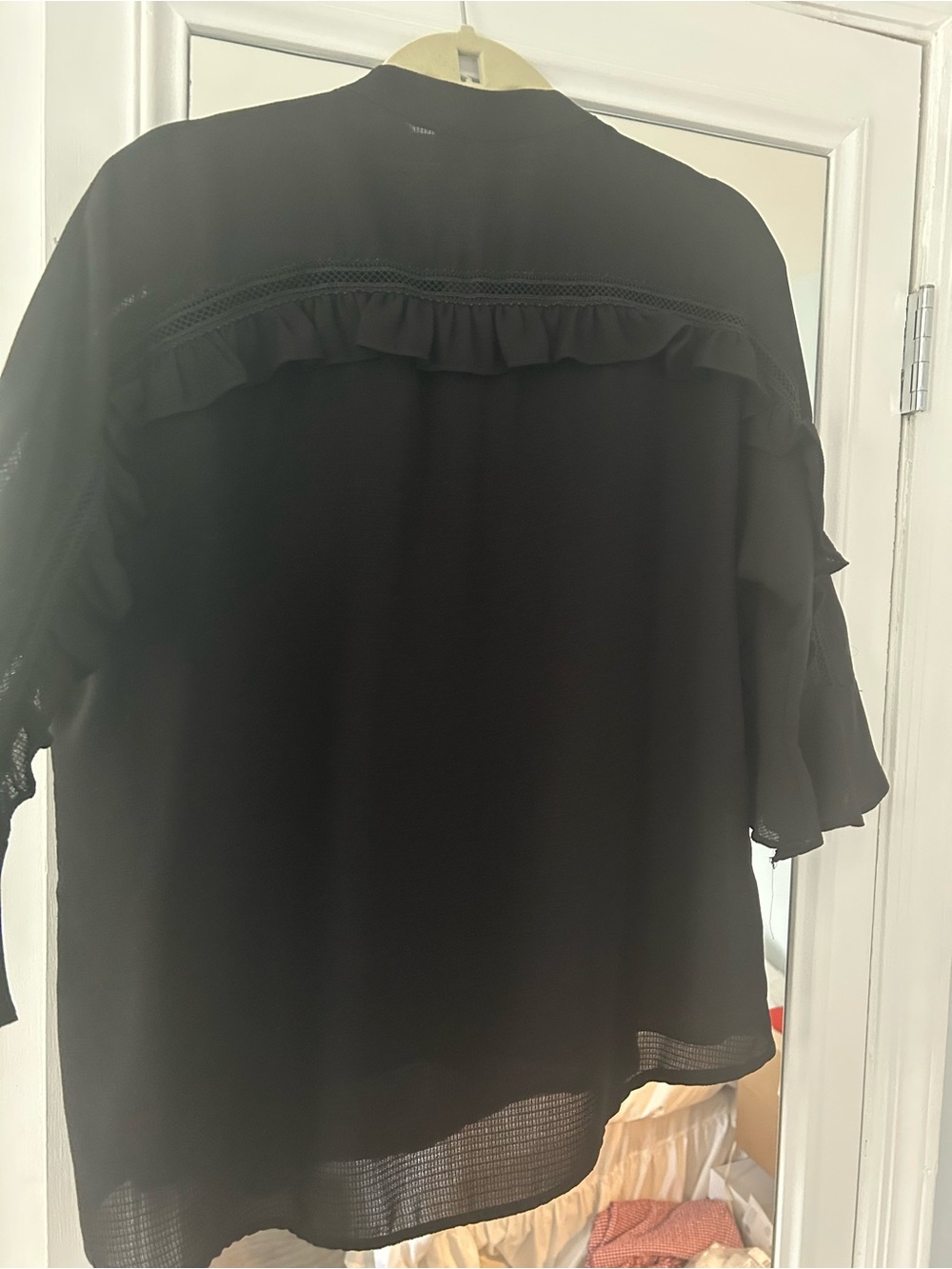 Black Ruffled Blouse - Picture 4 of 5